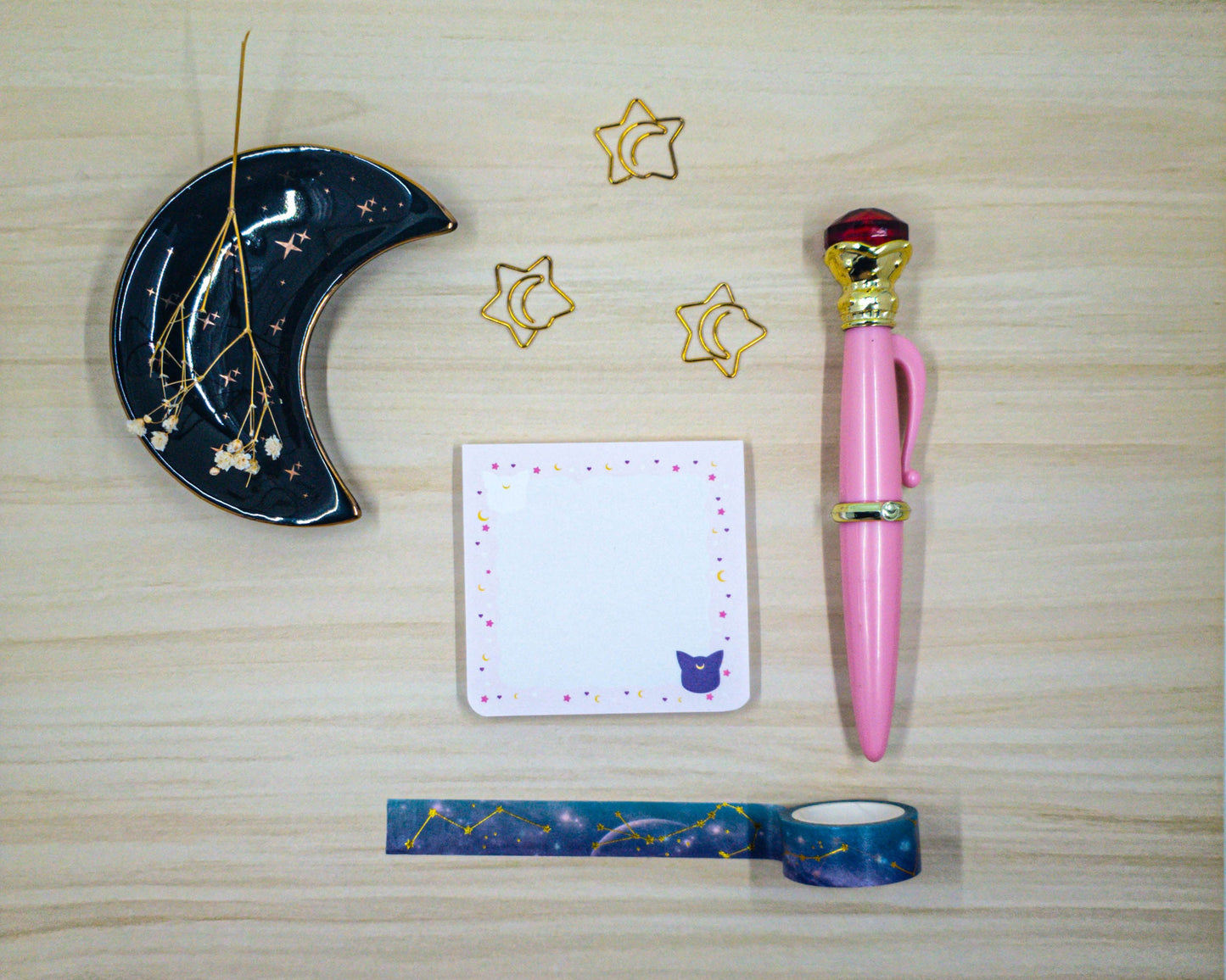 Magical Girl Kawaii Luna and Artemis Sticky Notes | Sailor Senshi 50 Sheets
