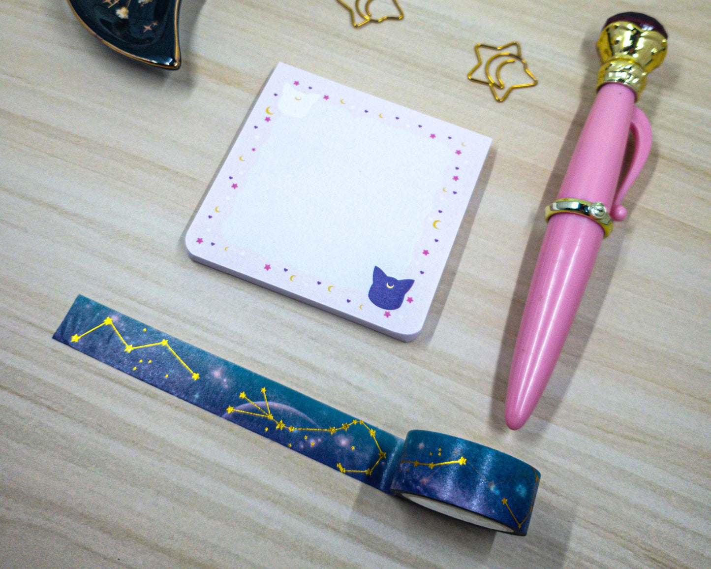 Magical Girl Kawaii Luna and Artemis Sticky Notes | Sailor Senshi 50 Sheets