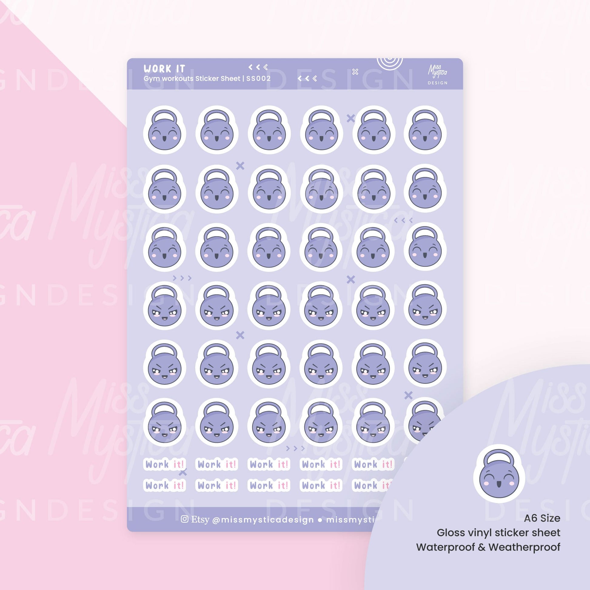 Gym Workouts Sticker Sheet | For Planners Bullet Journal Notebook or Scrapbook