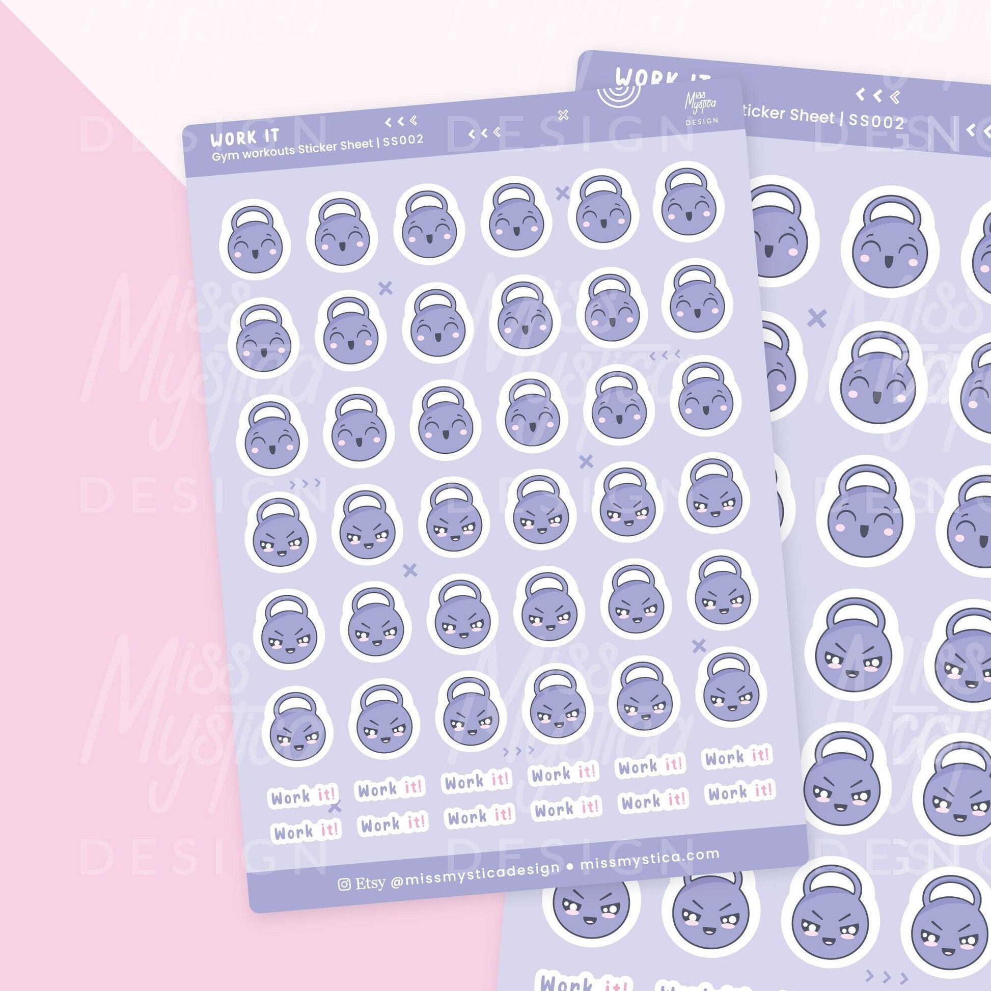 Gym Workouts Sticker Sheet | For Planners Bullet Journal Notebook or Scrapbook