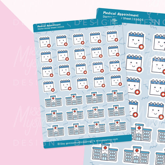 Medical Appointment Sticker Sheet | For Planners Bullet Journal Notebook or Scrapbook