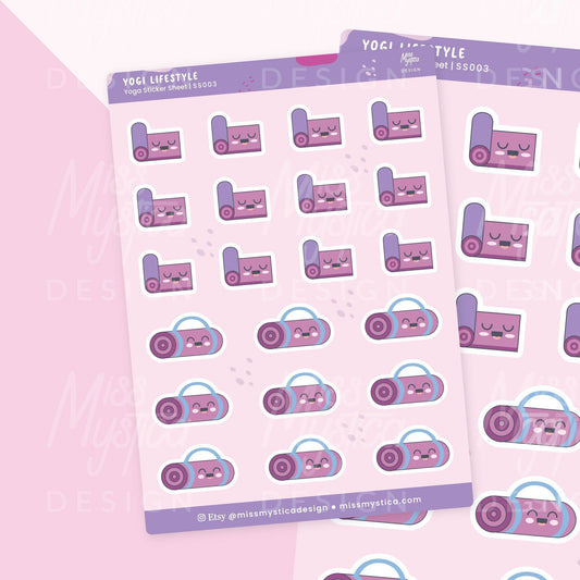 Yoga Workouts Sticker Sheet | For Planners Bullet Journal Notebook or Scrapbook