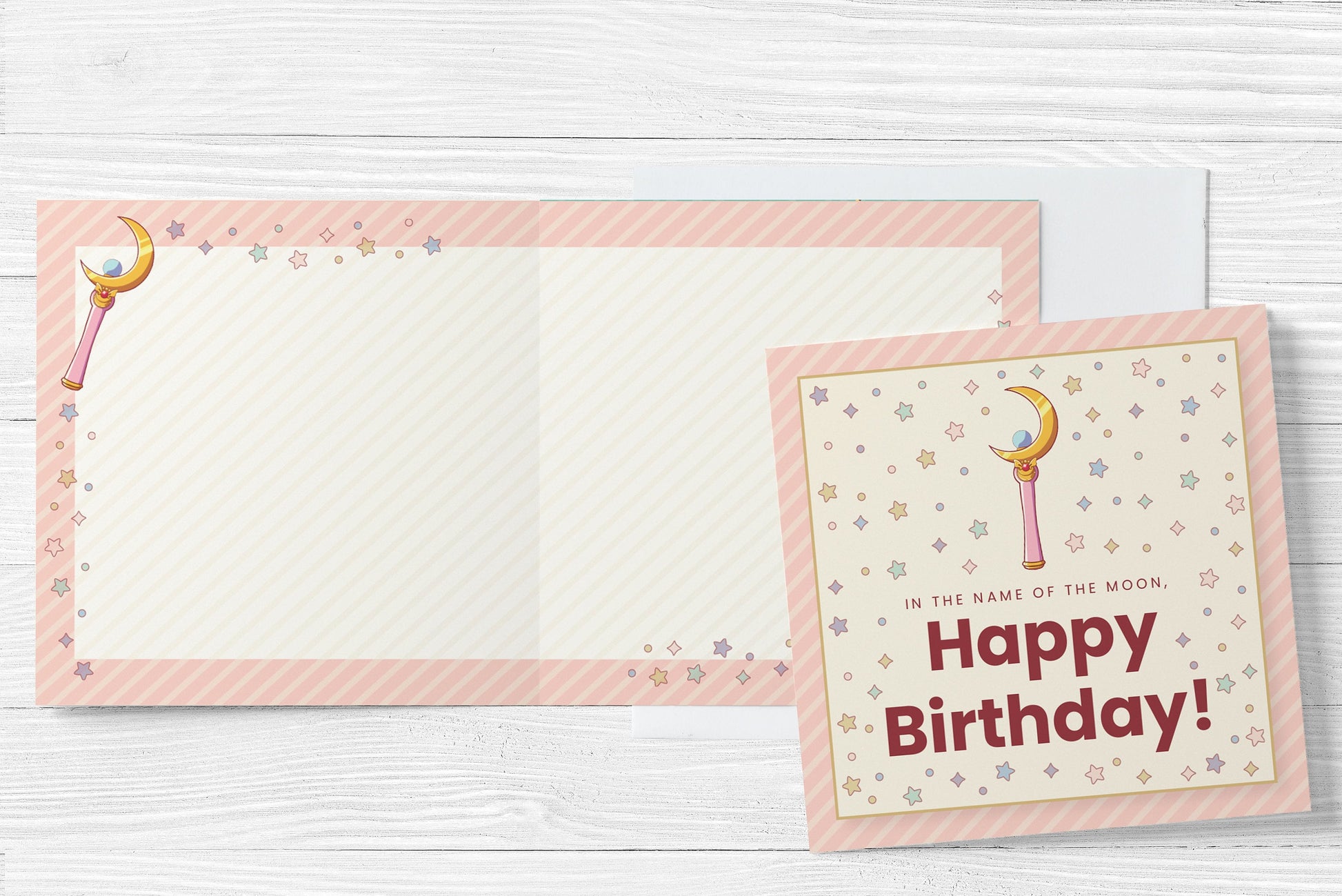 Moonie Birthday Greeting Card | .5" Foil-Matte Square with Blank Envelope | Unique Birthday Greeting & Personal Touch Gift
