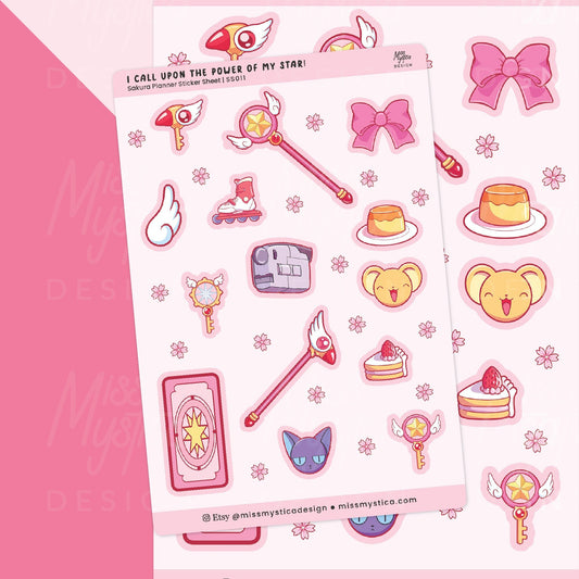 I call upon the power of my star! Sticker Sheet | Sakura Planner for Bullet Journal Notebook or Scrapbook