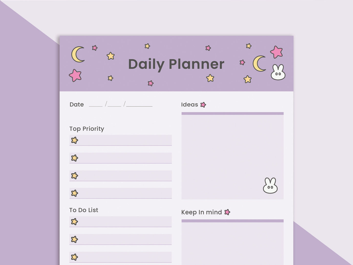 Bunny Daily Planner Notepad